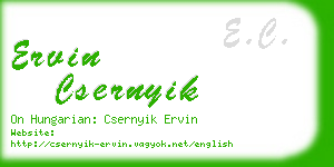 ervin csernyik business card